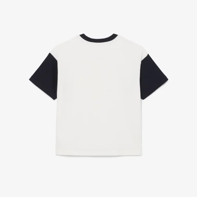 T-shirt in cotone con bordi a contrasto T-shirt in cotone con bordi a contrasto