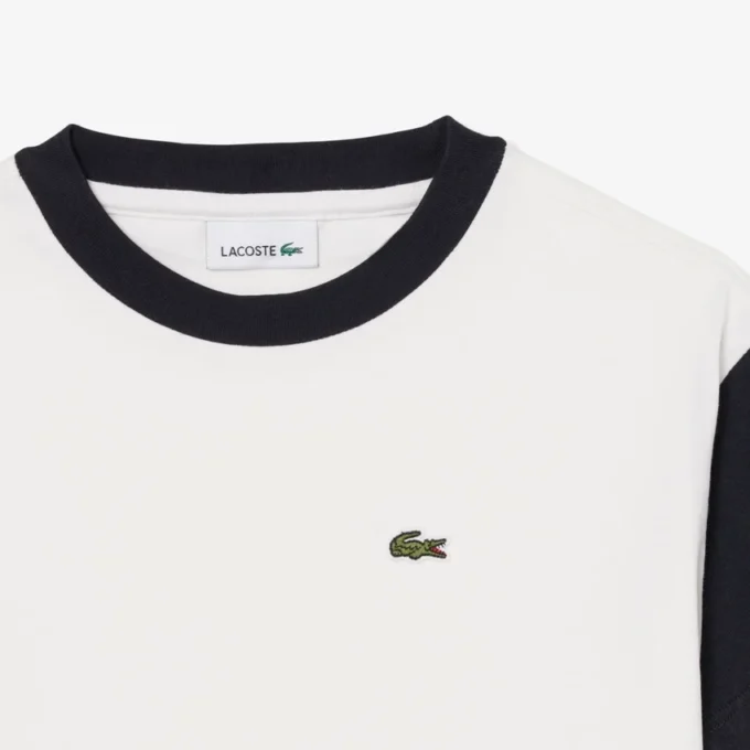 T-shirt in cotone con bordi a contrasto T-shirt in cotone con bordi a contrasto