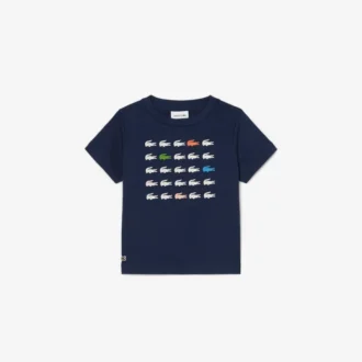 T-shirt in cotone con stampa coccodrillo