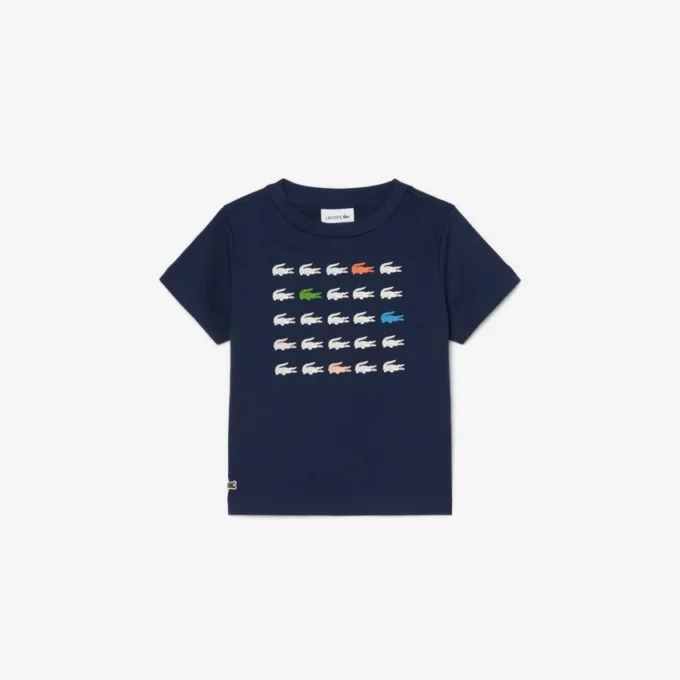 T-shirt in cotone con stampa coccodrillo T-shirt in cotone con stampa coccodrillo