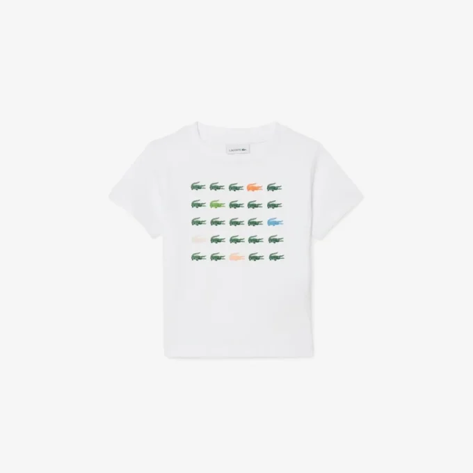 T-shirt in cotone con stampa coccodrillo T-shirt in cotone con stampa coccodrillo