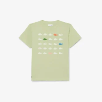 T-shirt in cotone con stampa coccodrillo