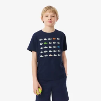 T-shirt in cotone con stampa coccodrillo