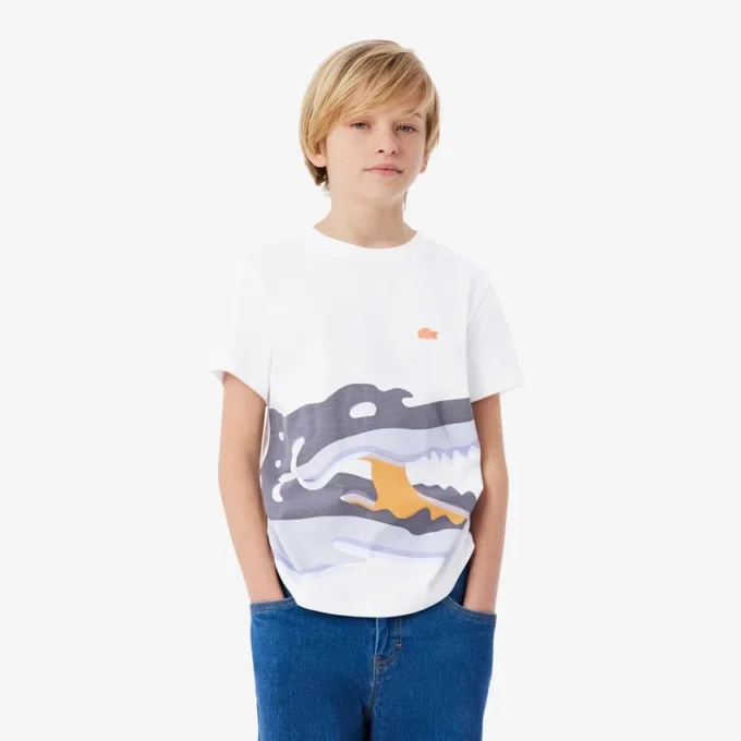 T-shirt in cotone con stampa coccodrillo T-shirt in cotone con stampa coccodrillo