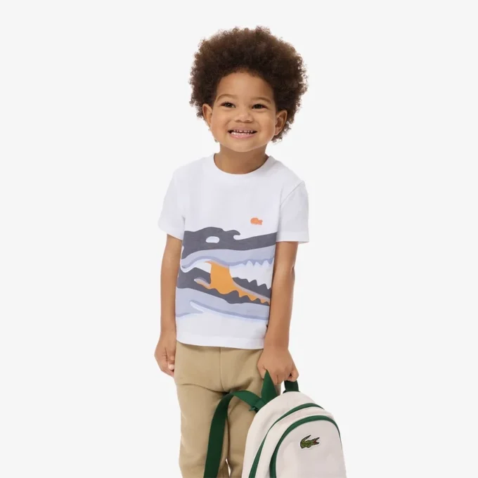 T-shirt in cotone con stampa coccodrillo T-shirt in cotone con stampa coccodrillo