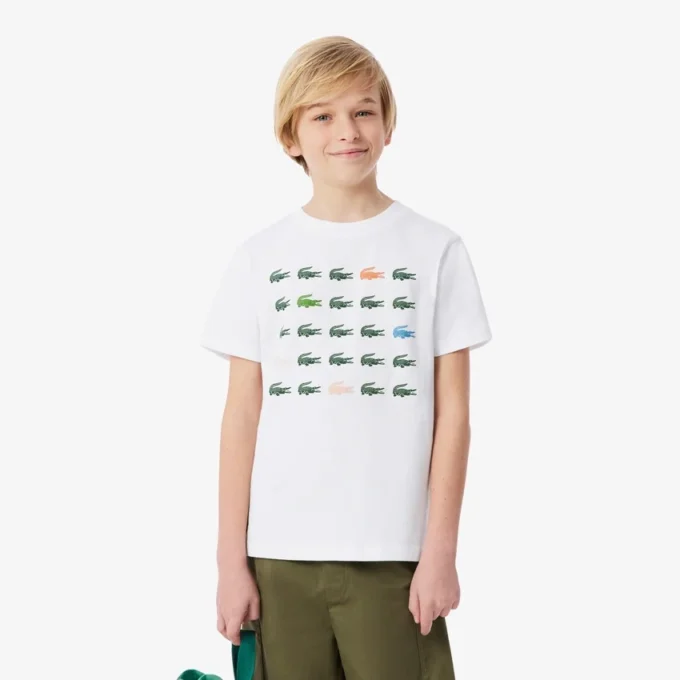 T-shirt in cotone con stampa coccodrillo T-shirt in cotone con stampa coccodrillo