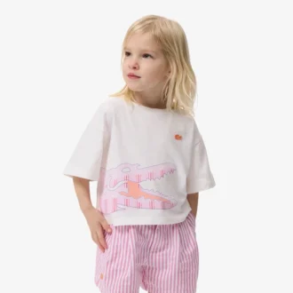 T-shirt in cotone con stampa coccodrillo