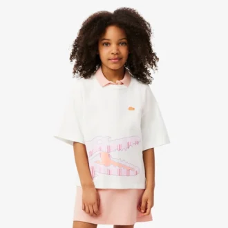T-shirt in cotone con stampa coccodrillo