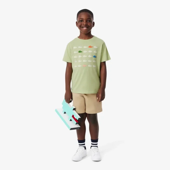 T-shirt in cotone con stampa coccodrillo T-shirt in cotone con stampa coccodrillo