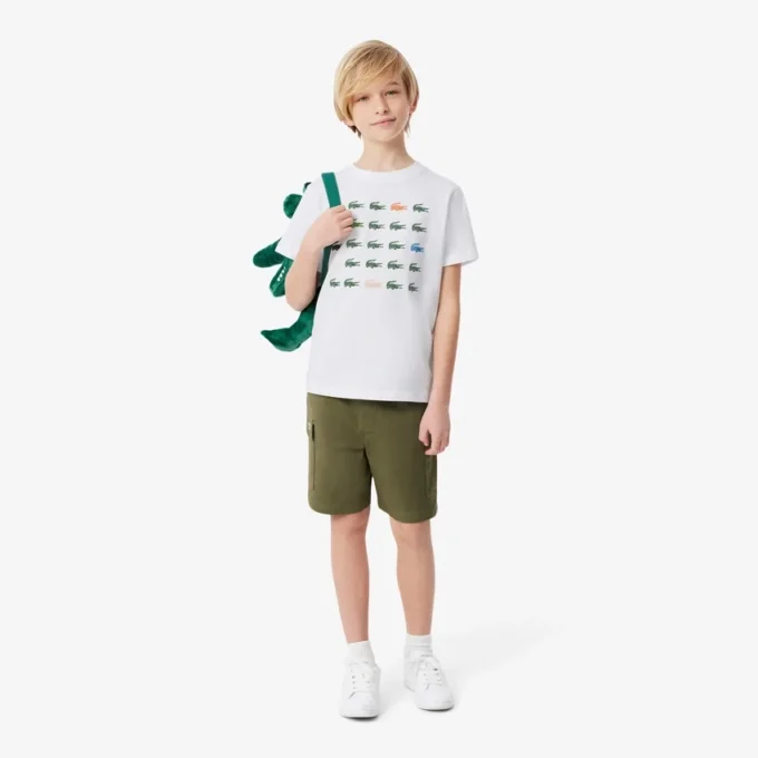 T-shirt in cotone con stampa coccodrillo T-shirt in cotone con stampa coccodrillo