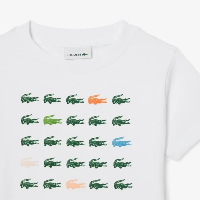 T-shirt in cotone con stampa coccodrillo T-shirt in cotone con stampa coccodrillo