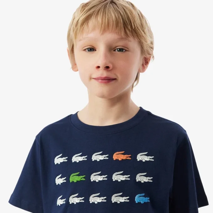 T-shirt in cotone con stampa coccodrillo T-shirt in cotone con stampa coccodrillo
