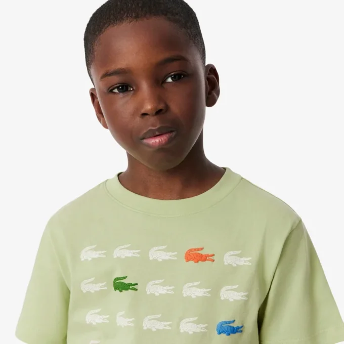 T-shirt in cotone con stampa coccodrillo T-shirt in cotone con stampa coccodrillo