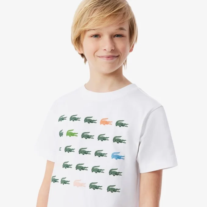 T-shirt in cotone con stampa coccodrillo T-shirt in cotone con stampa coccodrillo