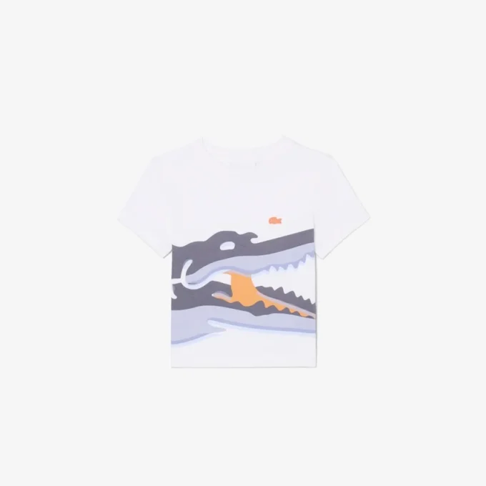 T-shirt in cotone con stampa coccodrillo T-shirt in cotone con stampa coccodrillo