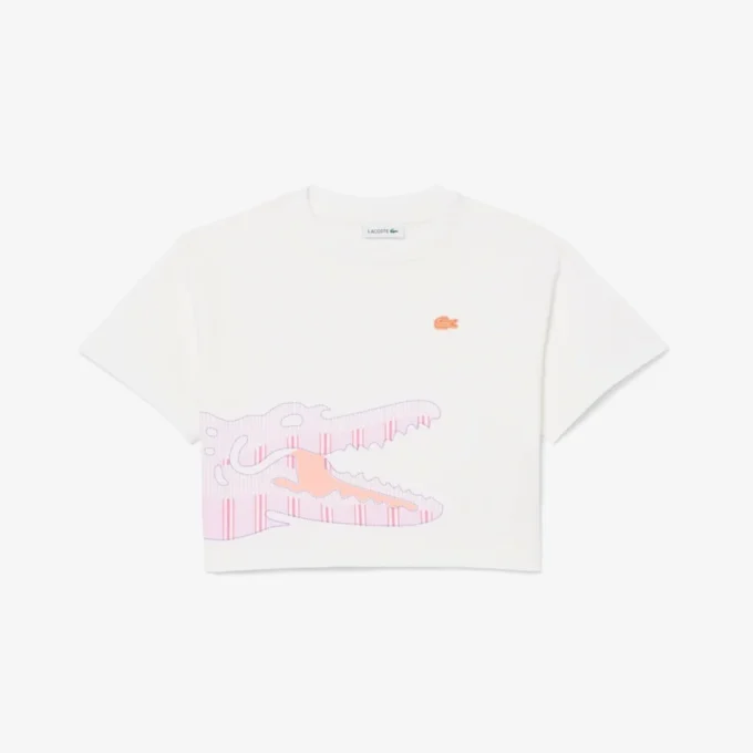 T-shirt in cotone con stampa coccodrillo T-shirt in cotone con stampa coccodrillo