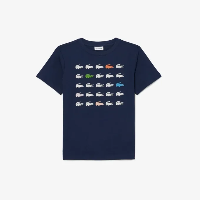 T-shirt in cotone con stampa coccodrillo T-shirt in cotone con stampa coccodrillo