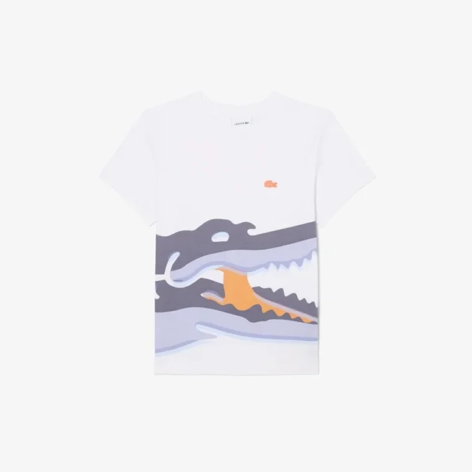 T-shirt in cotone con stampa coccodrillo T-shirt in cotone con stampa coccodrillo