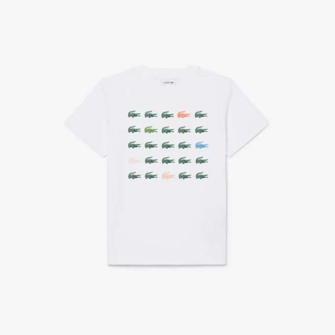 T-shirt in cotone con stampa coccodrillo T-shirt in cotone con stampa coccodrillo