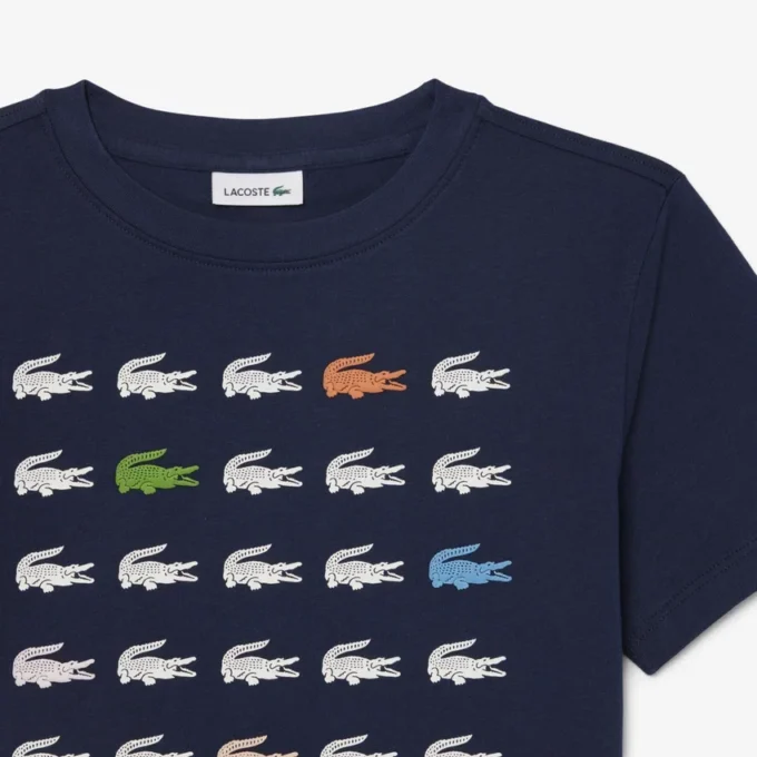 T-shirt in cotone con stampa coccodrillo T-shirt in cotone con stampa coccodrillo