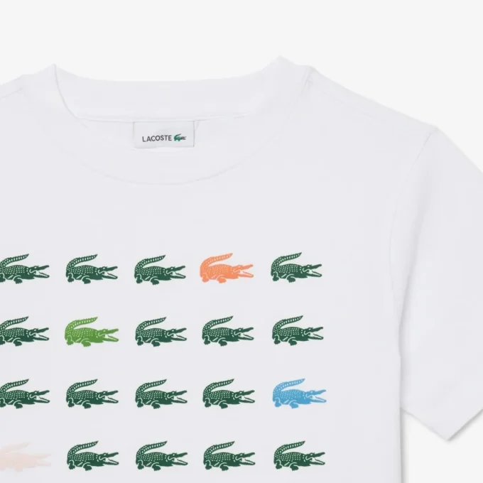 T-shirt in cotone con stampa coccodrillo T-shirt in cotone con stampa coccodrillo