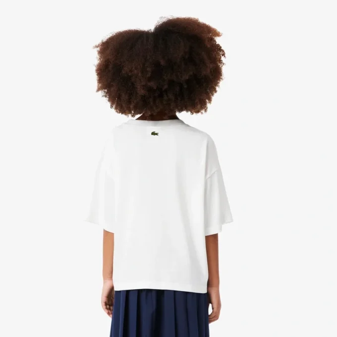 T-shirt in cotone oversize con stampa da bambina T-shirt in cotone oversize con stampa da bambina