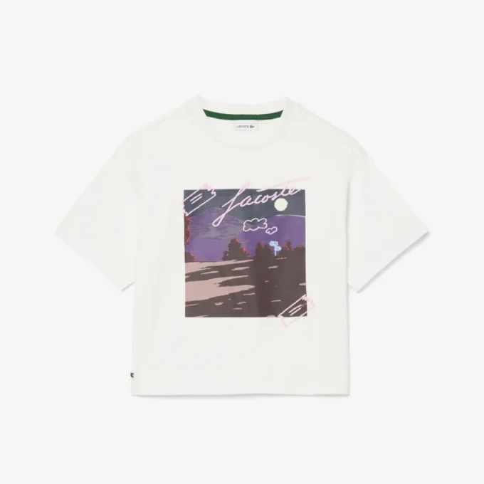 T-shirt in cotone stampata da bambina T-shirt in cotone stampata da bambina
