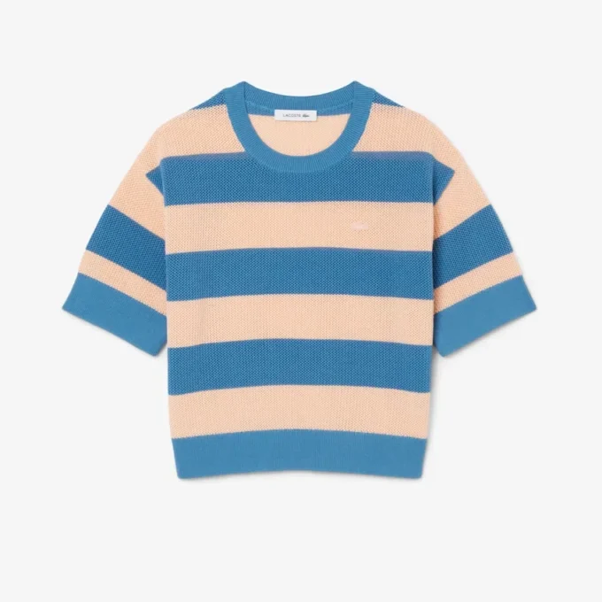 T-shirt in maglia a righe T-shirt in maglia a righe