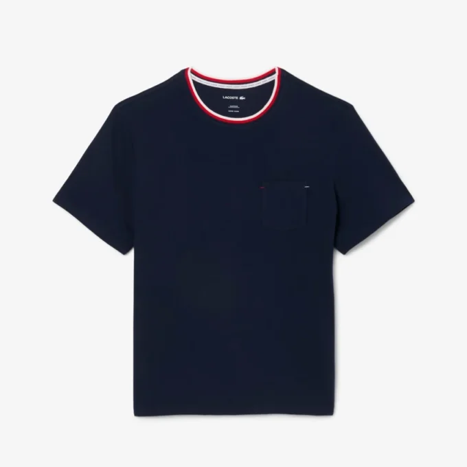 Top pigiama da uomo con collo a contrasto Top pigiama da uomo con collo a contrasto