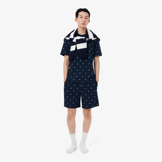 Top pigiama da uomo con stampa coccodrillo Top pigiama da uomo con stampa coccodrillo
