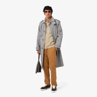 Trench da uomo in tessuto a quadri idrorepellente