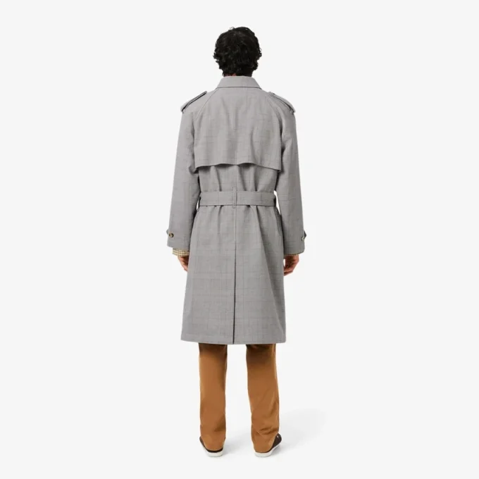 Trench da uomo in tessuto a quadri idrorepellente