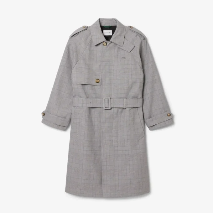 Trench da uomo in tessuto a quadri idrorepellente