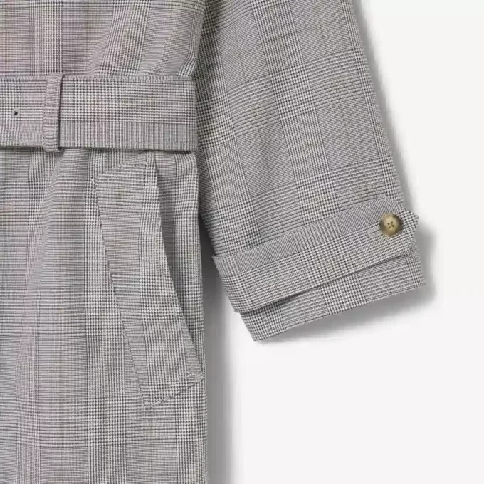 Trench da uomo in tessuto a quadri idrorepellente
