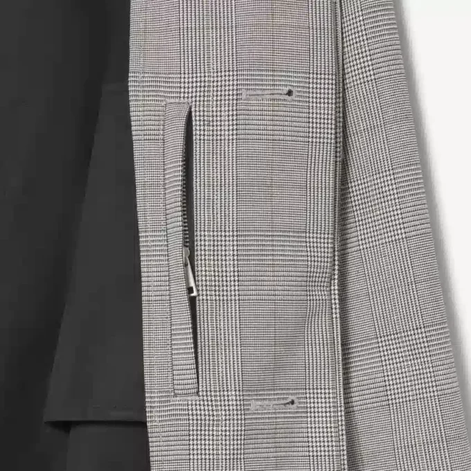 Trench da uomo in tessuto a quadri idrorepellente