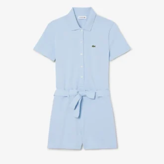 Tuta con colletto polo in piqué elasticizzato