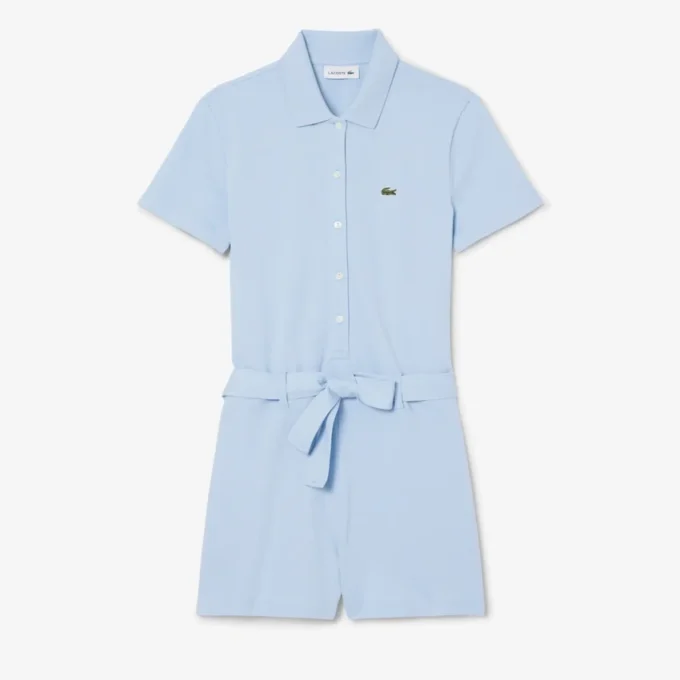 Tuta con colletto polo in piqué elasticizzato Tuta con colletto polo in piqué elasticizzato