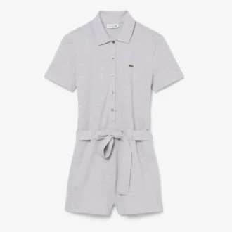 Tuta con colletto polo in piqué elasticizzato