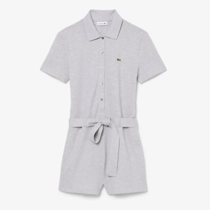 Tuta con colletto polo in piqué elasticizzato Tuta con colletto polo in piqué elasticizzato